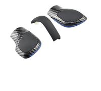 Generico Con pomello del cambio in pelle, copertura laterale, emblema per VW, per Passat, per Jetta Maniglia della leva del cambio(Carbon fibre-Blue 2)