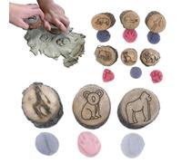 Generico con Tracce di per Bambini - Kit di in Legno con Impronte, Materiale didattico per Feste Scolastiche | Set di Divertenti per l'apprendimento per attività di Scrapbooking AR