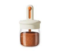 Generico Condiment Jar - Condiment Jar With Airtight Lid | 275ml Telescopic Spoon Included Transparent Food Container,Storage & Organisation For Barbecue Meal Prep Dish Serving Coffee Sugar Pepper