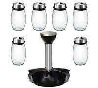 Generico Condiment Jars Rack - Seasoning Jars And Rack | Revolving Condiment Organizer Racks | Kitchen Organization Stainless Steel For Kitchen Pantry Apartment Restaurant Canteen Dining Room Dining