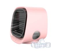 Generico Condizionatore Mobile, 2025 Piccolo Condizionatore USB Ventilatore Silenzioso Raffreddatore D'aria, Mini Ventilatore, Aria Condizionata Per Camera, Ufficio, Campeggio (Bianco) (Rosa)