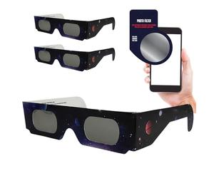 Genérico Confezione 2 occhiali eclissi solare omologati ISO 12312-2 CE | Visione sicura del sole e dei transiti. Occhiali da eclissi solare totale 12 agosto 2026, Europa, Spagna, Portogallo, Francia