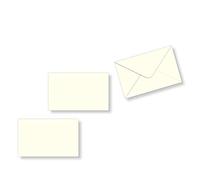 Generico Confezione da 100 Pezzi Biglietti + bustina | Vari Colori e Formati | bigliettini per Scrivere Auguri per Negozi fioristi Stock Lotto da 100 Unita (Avorio 13,5 x 8,5cm)