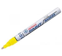 Generico Confezione da 12 pennarello marcatore indelebile SNOWMAN paint marker smalto punta FINE tonda GIALLO