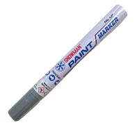 Generico Confezione da 12 pennarello marcatore indelebile SNOWMAN paint marker smalto punta tonda GRIGIO