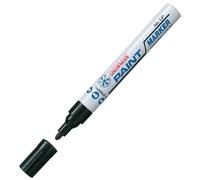 Generico Confezione da 12 pennarello marcatore indelebile SNOWMAN paint marker smalto punta tonda NERO