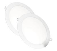 Generico Confezione da 2 Faretti Led 18W, Faretto Incasso a Soffitto con Cornice Tonda Bianca, Luce - Foro di Taglio 200-205mm, Trasformatore/Driver Inclusi
