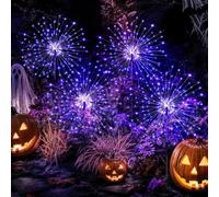 Generico Confezione da 2 luci solari for fuochi d'artificio Esterno, Decorazione Giardino, Bianco Caldo Impermeabile, ad energia Solare for Cortile, Percorso, aiuola, fioriera, Balcone(Purple,4 Pack)