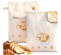 Generico Confezione Da 2 Sacchetti For Il Pane In Cera D'api, Design Premium In Cera D'api E Cotone E Lino, Ecologici E Sicuri For La Conservazione Di Cereali Verdure(Bee)