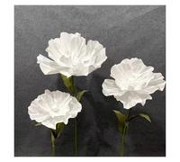 Generico Confezione Da 3 Fiori Artificiali Giganti Realistici For Matrimoni, Eventi E Decorazioni For La Casa. Rose In Schiuma EVA Di Alta Qualità Con Steli Pieghevoli E Robusta Base In Legno.(White)