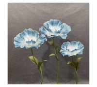Generico Confezione Da 3 Fiori Artificiali Giganti Realistici For Matrimoni, Eventi E Decorazioni For La Casa. Rose In Schiuma EVA Di Alta Qualità Con Steli Pieghevoli E Robusta Base In Legno.(Blue)