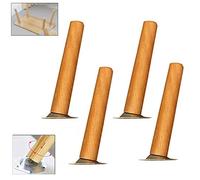 Generico Confezione da 4 Gambe di Ricambio inclinate in Legno massello di faggio per Divano, Tavolo da Pranzo, tavolino, Letto, credenza, Panca, Mobile TV, 35 cm/13,8" con Accessori di Mont