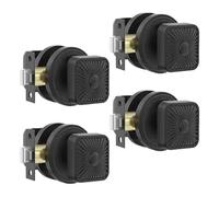 Generico Confezione Da 4 Pomelli For Porte Interne In Nero Opaco, In Lega Di Zinco Massiccio Extra Resistente For La Privacy, For Camera Letto E Bagno