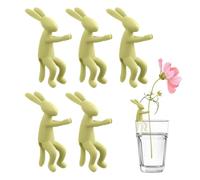 Generico Confezione da 5 Pickets per Piante di Coniglio - Supporto per Arrampicata a Forma di Coniglietto Piccole Piante Bonsai Piantè D'appartamento Orchidee | Portavasi Decorativi Supporti Fioriere