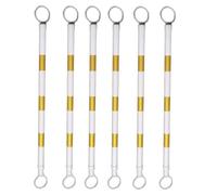 Generico Confezione da 6 Coni stradali telescopici Regolabili, Barriere di Sicurezza in PVC Resistenti da 1,25 m a 2 m per parcheggi e Cantieri stradali, Colore Giallo e Bianco. Strumenti per la sicu