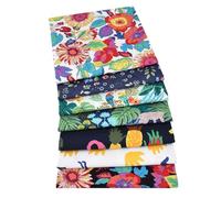 Genérico Confezione di tessuto di cotone - Set quadrato đe imbottito pretagliato, tessuto d´e cucito d¨e, collezione di artigianato con quadrati in cotone con stampa đé Piante di Selva Tropicale, 25 x