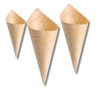 generico CONI BAMBOO LEGNO DI PINO, INTERAMENTE COMPOSTABILI E BIODEGRADABILI. OTTIMI PER CATERING E FINGER FOOD, PARTY ED EVENTI. DIVERSE DIMENSIONI. CONFEZIONI 100 PZ. (12 CM)