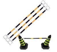 Generico Coni segnaletici estensibili per la Sicurezza Stradale, Set da 3 Pezzi Leggeri da 1,2 a 2 Metri, Giallo e Nero Riflettente, Perfetti per parcheggi, Sicurezza Stradale, Controllo della Folla