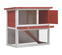 Generico Conigliera per Esterni con 1 Porta Rosso in Legno,Rosso,10.95kg,170833
