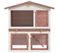 Generico Conigliera per Esterni con 3 Porte Marrone in Legno,Marrone,14.81kg,170838