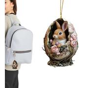 Genérico Coniglietti - 2D | Ciondolo Acrilico - Decorazione Coniglio Di Pasqua | Coniglio Pasqua | Ciondolo Coniglio Pasquale | 2026 Professionale | Rustico | Albero Di Primavera | Inizio |