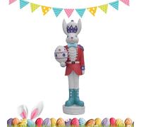Generico Coniglietto Pasquale - Resina Colorata Tradizionale 22,5x5,5 cm | Statuetta di Coniglio con Decorazioni per la casa, mensola, Ingresso, Interni, Feste, Tavolo,