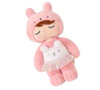 Generico Coniglio di - Adorabile coniglietto di peluche, accogliente bambola di velluto, pupazzo da coccolare, affascinante design in tessuto | per bambini adulti ragazze asilo divano sala gio