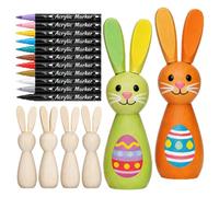 Generico Coniglio di Pasqua in Legno,Decorazione Stagionale,Dipingi La Tua Figura di Coniglio | per Bambini Adolescenti Insegnanti Casa Ufficio Libreria Soggiorno Camera da