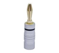 Generico Connettore Audio Banana - Rame Da 4 Mm, Con Placcata D'oro, Alloggiamento In Alluminio | Adattatore Per Cavi Banana Senza Saldatura Con Fissaggio Forte, Connessione Di Jack Per Altoparlanti