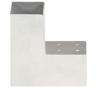 Generico Connettore per Pali a Forma di L in Metallo Zincato 81x81 mm,Argento,1.33kg,145461