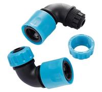 Genérico Connettore rapido per Tubo da Giardino | Accoppiamento 'Acqua a Passo rapido | Adattatore Rubinetto angolare a 90 Gradi | per Pistola di Lavaggio Auto e irrigazione, ABS con rondella