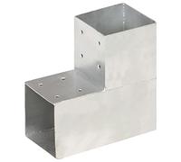 Generico Connettori Pali a Forma di L 4 pz in Metallo Zincato 101x101 mm,Argento,5.17kg,145478
