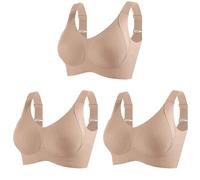 Generico Consciouts Bra, Wireless Ribbed Push-Up Bra for Women, Seamless Adjustable Support with Side Wings & Invisible Lift for Comfort