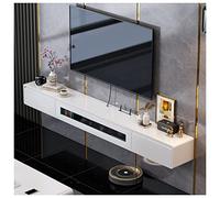 Generico Consolle da corridoio, tavolini Stretti in Vetro per Soggiorno, consolle TV sospesa, mobiletto a Parete con cassetti e vani portaoggetti - da posizionare sotto Il Supporto TV per Soggiorno,