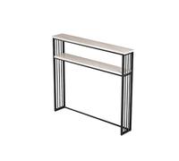 Generico Consolle da Ingresso Sottile, tavolino da posizionare Dietro Il Divano, ripiano, Ingresso con Specchio Effetto Marmo, Moderno, tavolino da Ingresso Stretto Nero