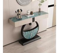 Generico Consolle Moderna Stretta con cassetti - Tavolino da Ingresso con Piano in Pietra Spessa, Mobile salvaspazio per Soggiorno, corridoio, Ingresso - 120 cm Verde B