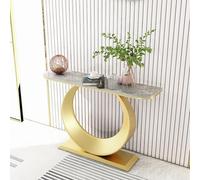 Generico Consolle per Ingresso, Moderna con Gambe circolari in Metallo, consolle per Divano con Contenitore, per Ingresso, corridoio, Soggiorno (Oro C, 100 cm/39,4 Pollici)