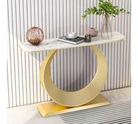 Generico Consolle per Ingresso, Moderna con Gambe circolari in Metallo, consolle per Divano con Contenitore, per Ingresso, corridoio, Soggiorno (Oro B, 150 cm/59 Pollici)