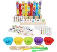 Generico Contare I Giocattoli - Gioco Educativo per Ordinare Le Perline con Clip | Strumento per Le Abilità Motorie | Peso 550 G + Struttura in Legno Massiccio | Componente di qualità del Legno