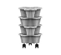Generico Contenedor De Plantas Apilable Con 4 Nivele, 25x10cm, 4 Pisos Apilable Con Ruedas Torre De Jardin, Macetas Torre De Fresas, Para Fresas, Verduras, Frutas, Balcón