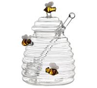 Generico Contenitore per Miele | Contenitore in da 0.4L per Conserve - Barattolo Trasparente con Coperchio Alimentare per Cucina Colazione Yogurt Pancake Formaggio