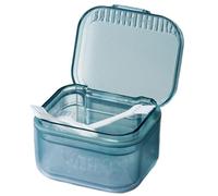 Genérico Contenitore per protesi posti: custodia per la pulizia con colino | da bagno portatile per protesi dentali, organizer igienico per fermi, blu, Consulte la descripción, Vedere la descrizione