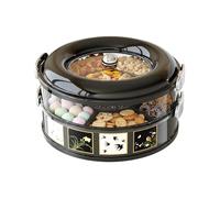 Generico Contenitore per snack a doppio strato - Scatola con coperchio diviso, organizer impilabile, pratica conservazione degli alimenti, uso domestico versatile | Il contenitore per snack a doppi