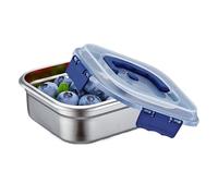 Generico Contenitori Per Alimenti - Antigoccia Impilabili Con Coperchio - Contenitori In Metallo Per Conservazione Alimenti - Per Snack Insalata Panino Scuola Ufficio Campeggio Picnic Viaggio