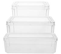 Generico Contenitori per Frigorifero 3 Pezzi in Pet Trasparente, Organizer per Cassetto Frutta e Verdura, Scatole per Conservazione Alimenti Freschi e Congelatore, Organizer Cucina per