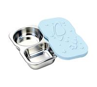 Generico Contenitori per snack Vassoio Portatile Per Salse Con 2 Scomparti | Lunch Box con Coperchio in Silicone a Tenuta per Controllo Porzioni, Insalata, Frutta, Salse, Scuola, Asilo, Viaggio