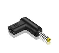 Generico Convertitore CC di tipo C - Adattatore di ricarica con cilindrica multidimensione collegamento di alimentazione a 90 gradi | 5.5x2.5mm5.2x2.1mm4.8x1.7mm4.0x1.7mm3.5x1.35mm3.0x1.1mmAliment