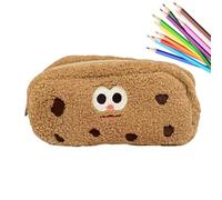 Generico Cookie Pencil Bag - Cute Soft Cookie Pencil Pouch | Large Capacity School Pen Bag | Plush Wallet Stationery Box, For Pens Pencils Markers Small Notebooks, Students Kids (21x13cm)