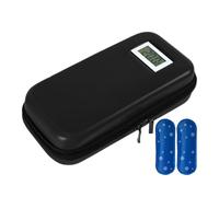 Generico Cooler Storage Case Medication, Reusable Organizer Ice Packs, Temperature Display, 21x10x6cm, Portable Cooling Box for Outdoor School Business Trip Home Organizing and Preserving