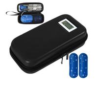 Generico Cooling Bag for Medication, Compact Cool Bag with Ice Packs, EVA+Aluminum Foil Reusable Organizer Box with Temperature Display for Outdoor, School, Business Trip, and Home Use, 21x10x6cm